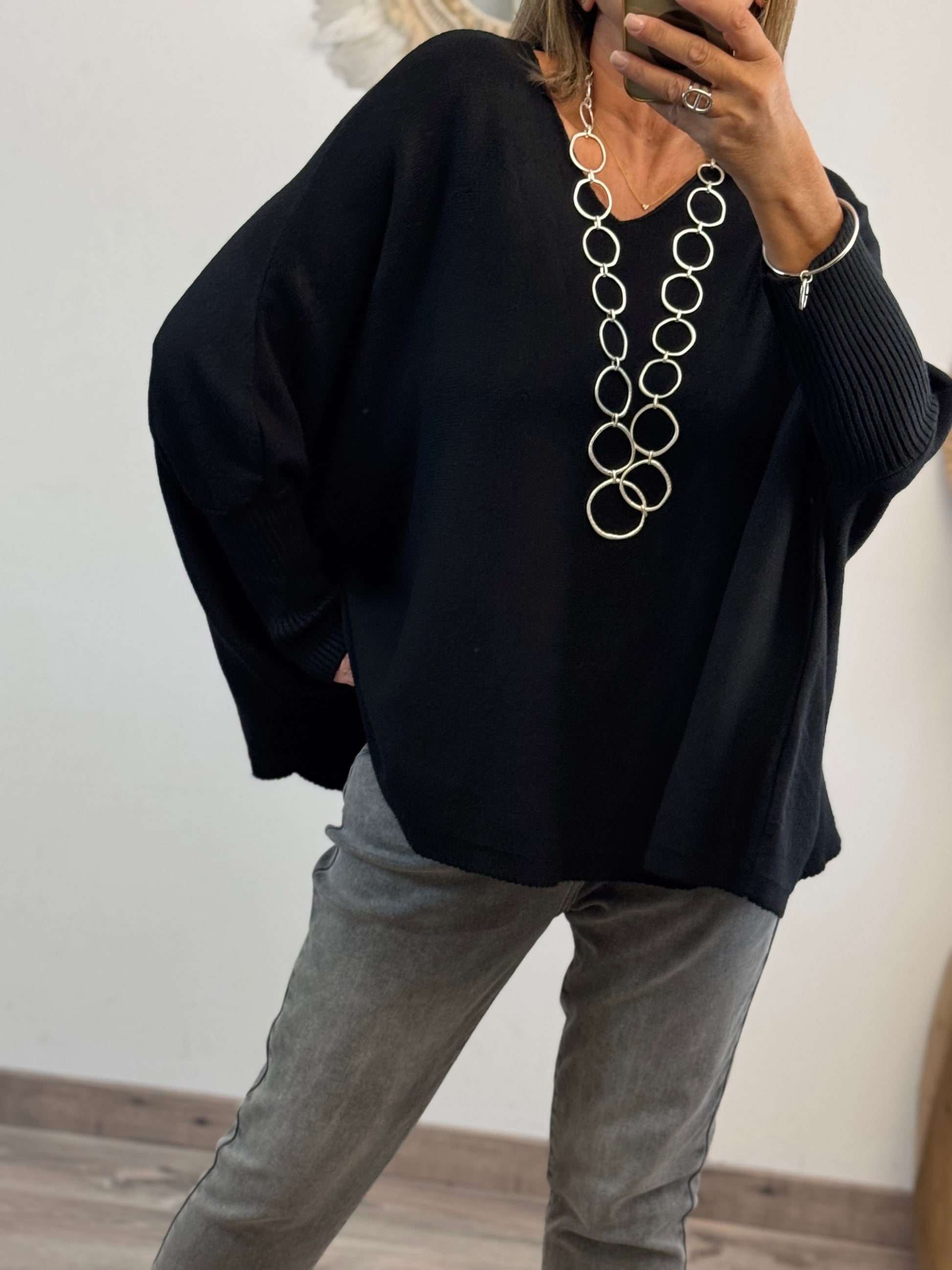 Pull Lucas oversize noir TU 44/54