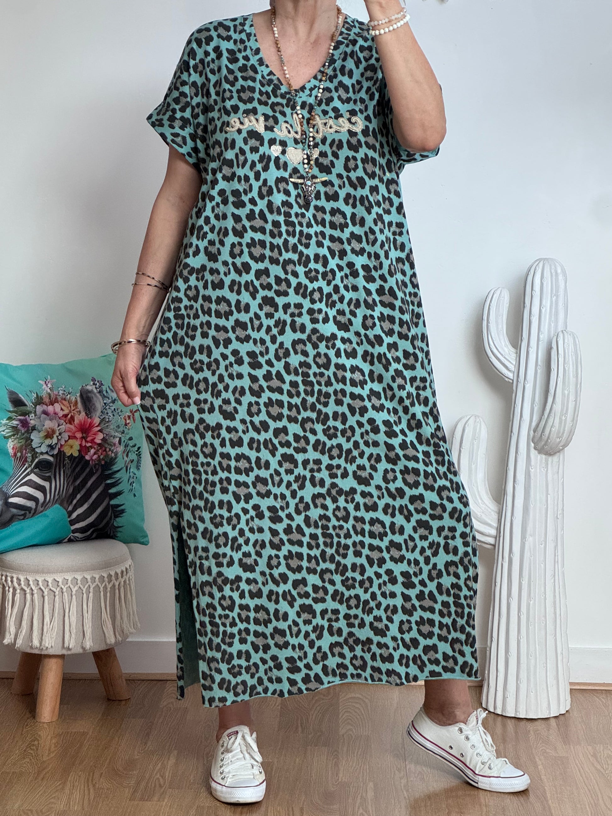 Robe teeshirt Léo vert