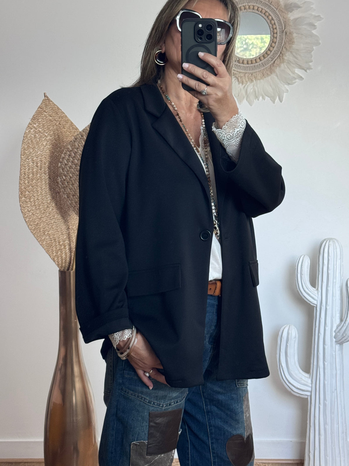 Veste blazer casuel noir TU 40/48