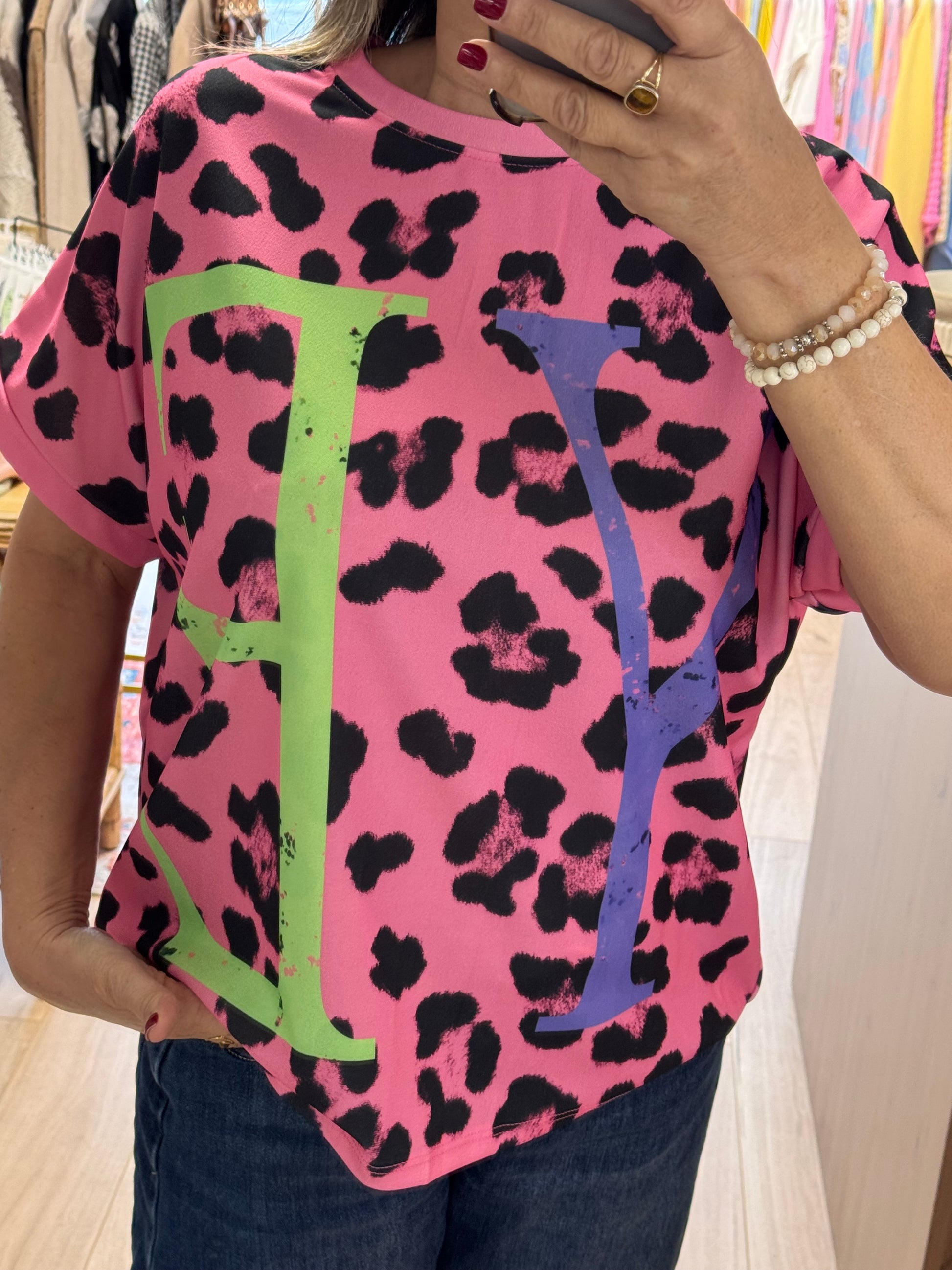 Teeshirt Léo Yeah fuchsia