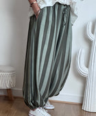 Pantalon Aladin rayé kaki joli forme TU 44/50