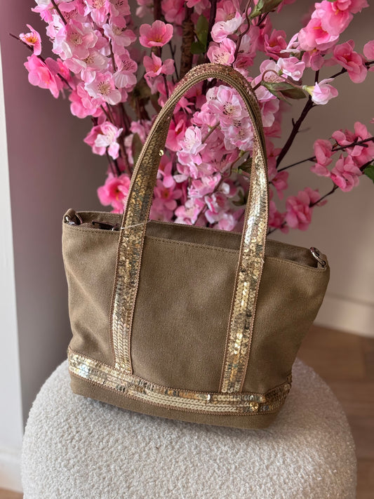 Sac vanes toile moka (petit modèle)