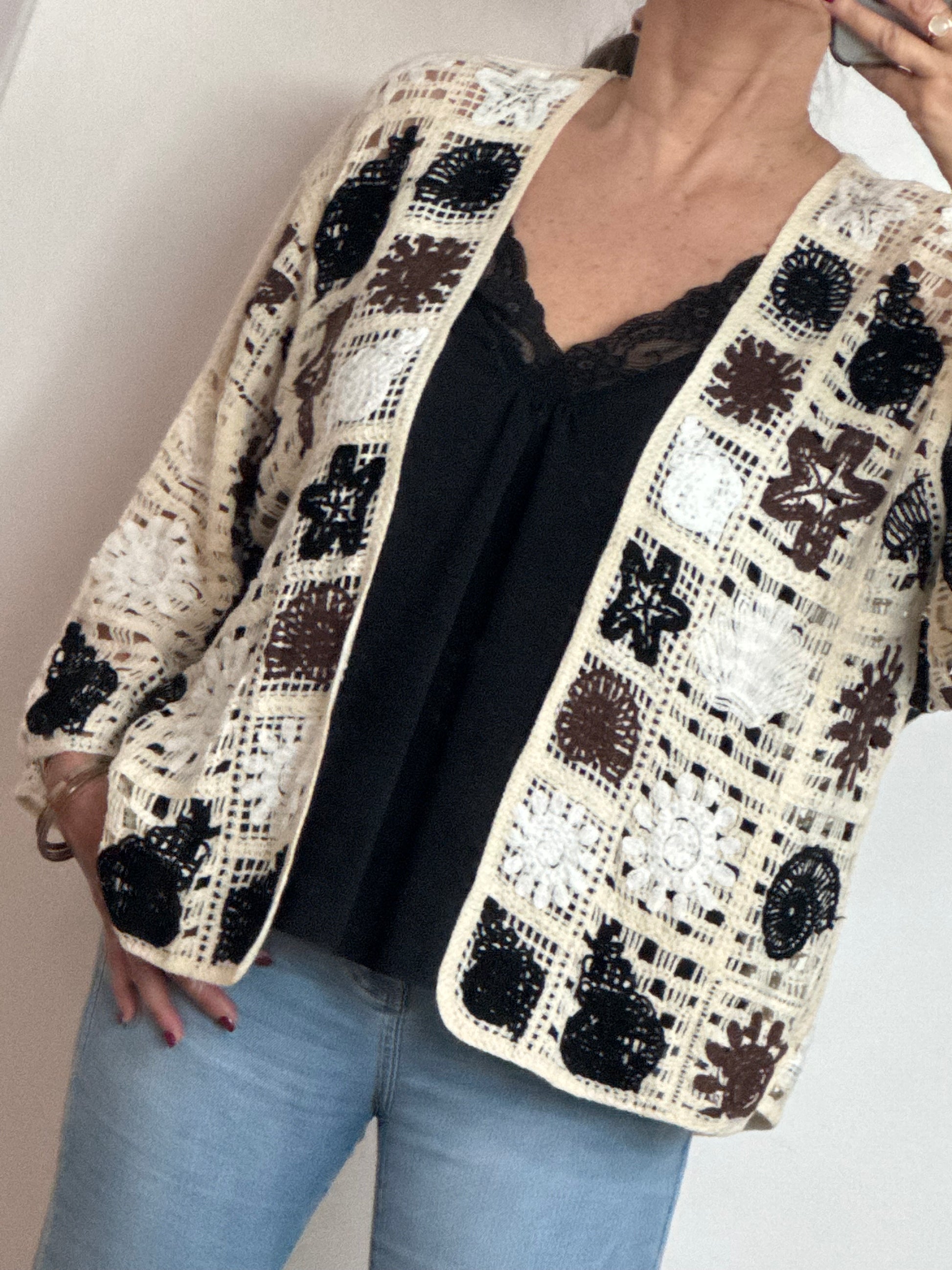 Gilet crochet noir
