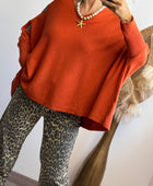 Pull oversize  Gaspard brique TU 44/52