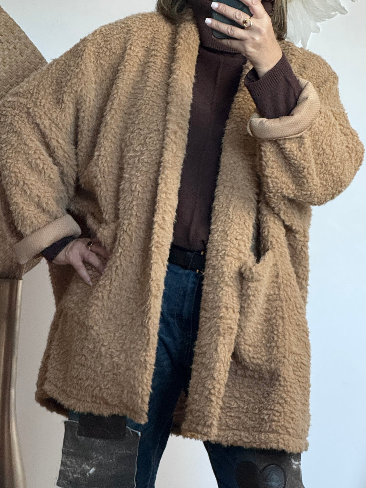 Veste très oversize camel