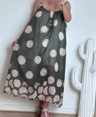 Robe à pois fond kaki