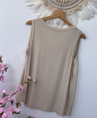 Débardeur Théo beige bi matière