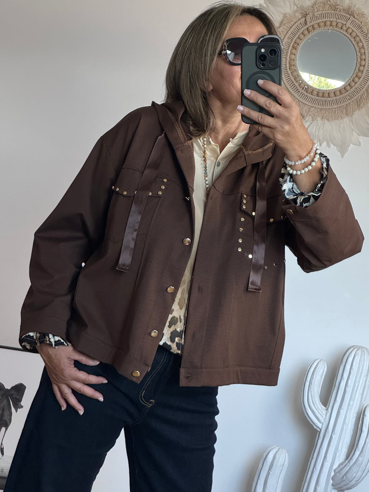 Veste casuel gold marron