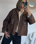 Veste casuel gold marron