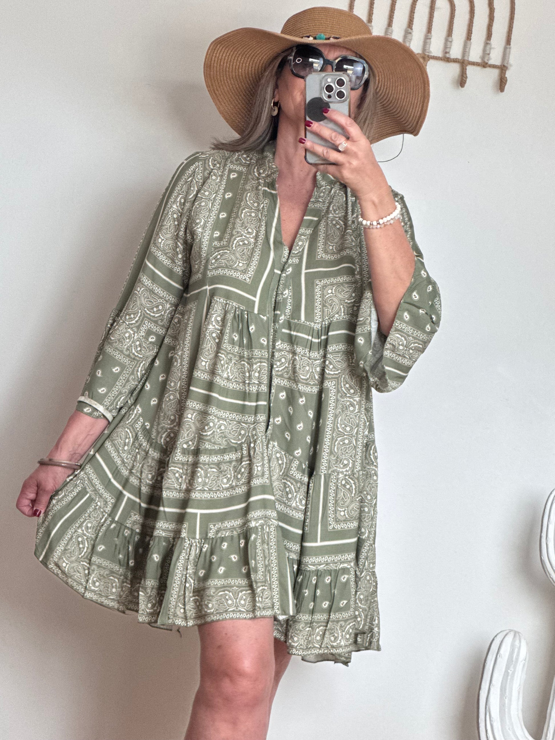Robe Léa bandana kaki