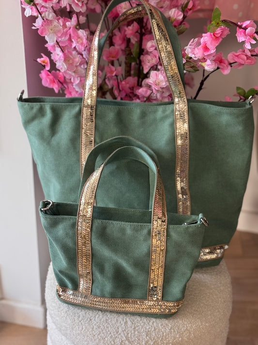 Sac vanes toile verte (petit modèle)