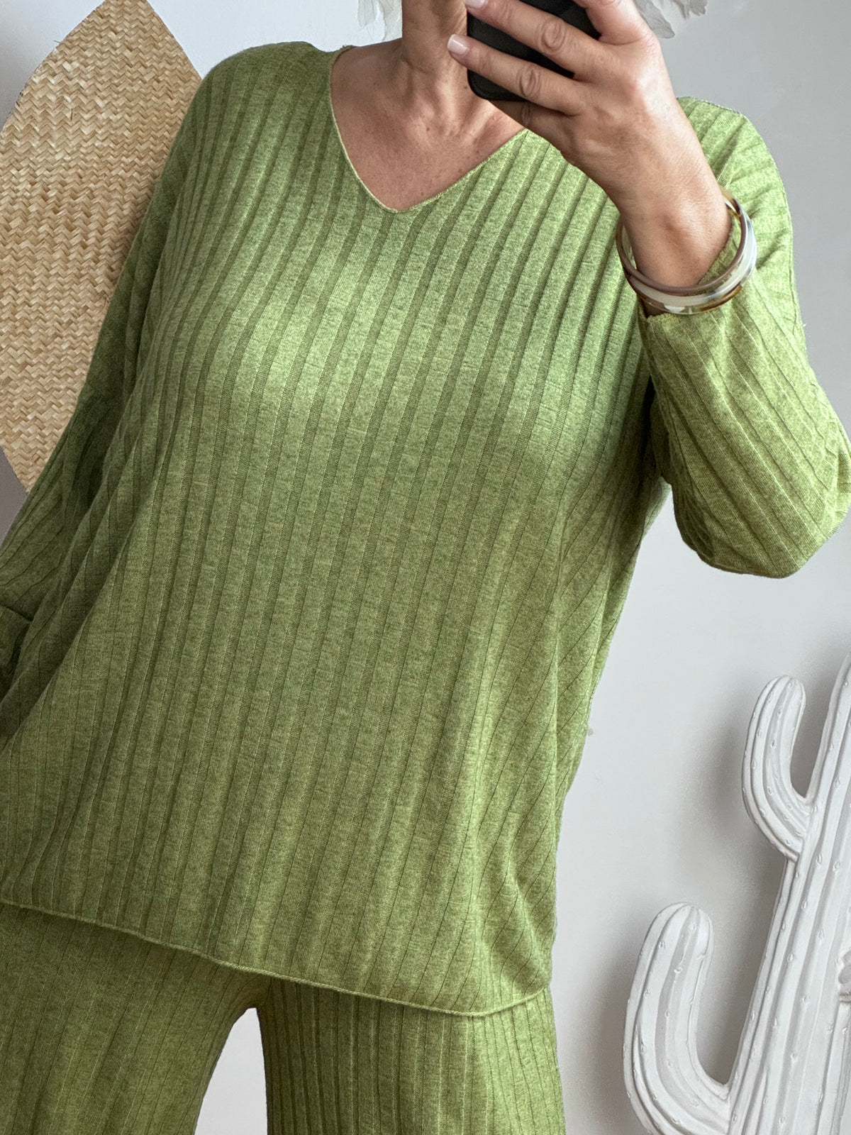 Ensemble cocooning vert pistache