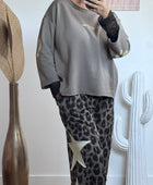 Sweat-shirt c’est la vie taupe