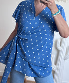 Blouse pois bleu TU 44/50