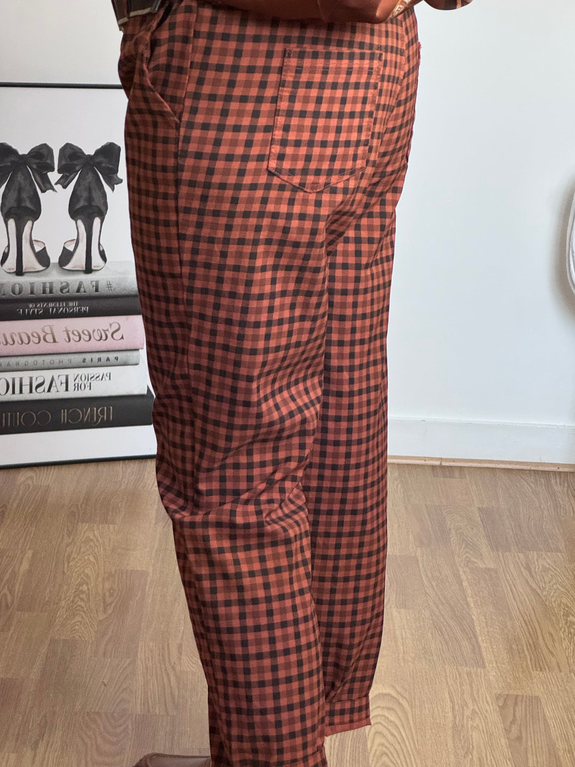 Pantalon vichy terracotta