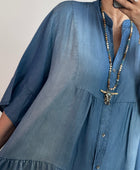 Robe boheme lyocell bleu foncé TU 44/50