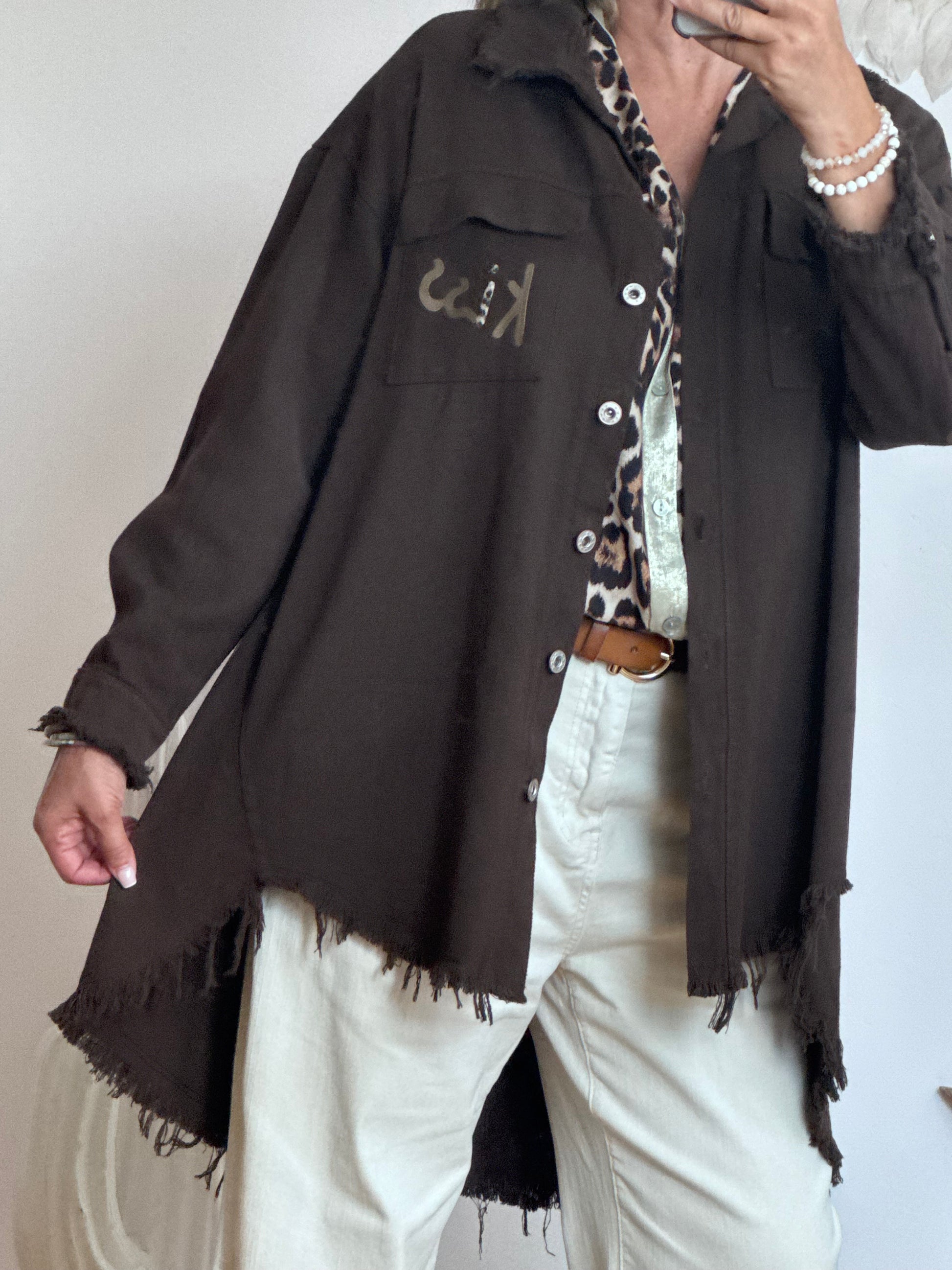 Veste jeans marron vintage