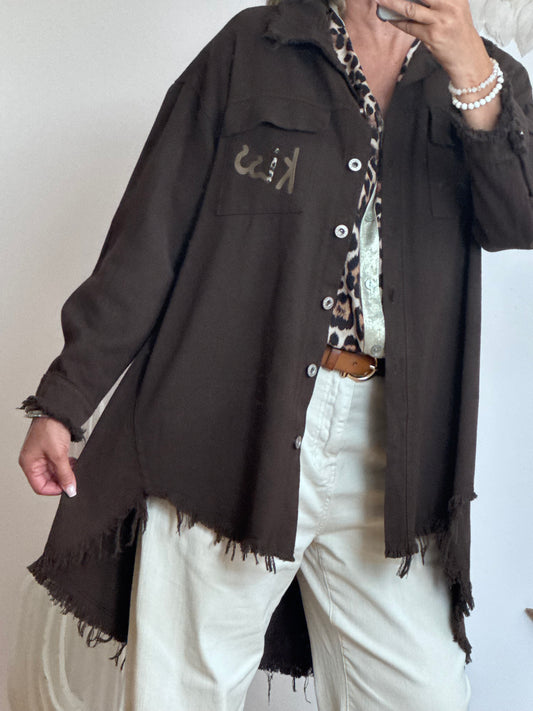 Veste jeans marron vintage