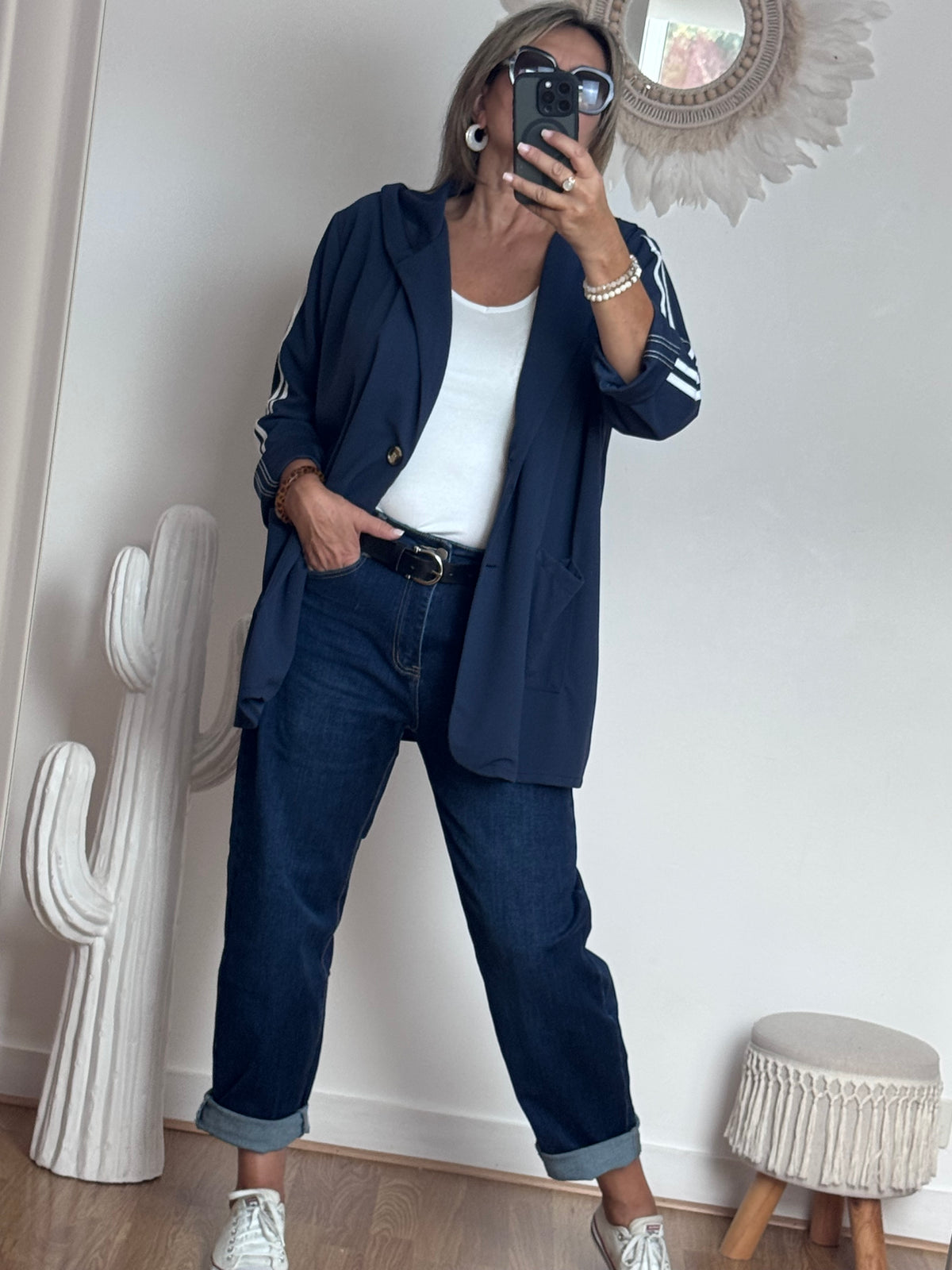 Veste casuel marine jolie forme
