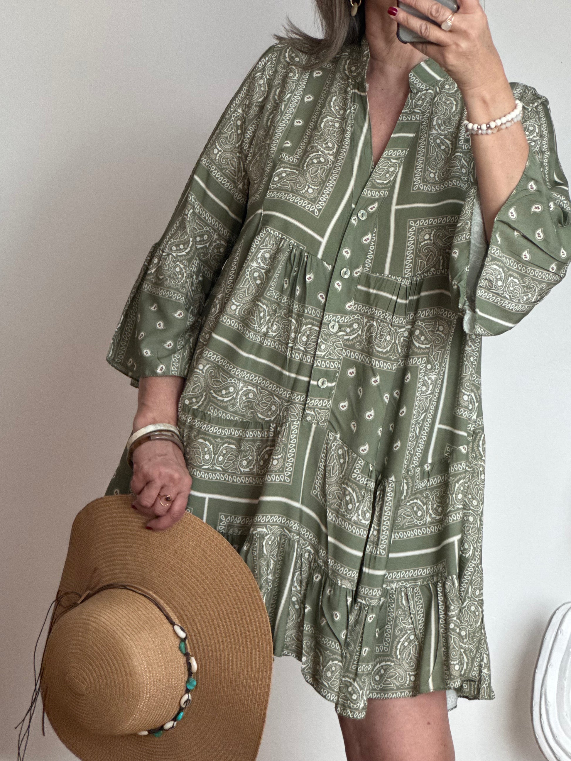 Robe Léa bandana kaki