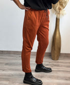 Pantalon suédine brique