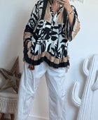 Blouse camélia noir