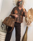 Sac camel Côme avec sa pochette et ses grigris