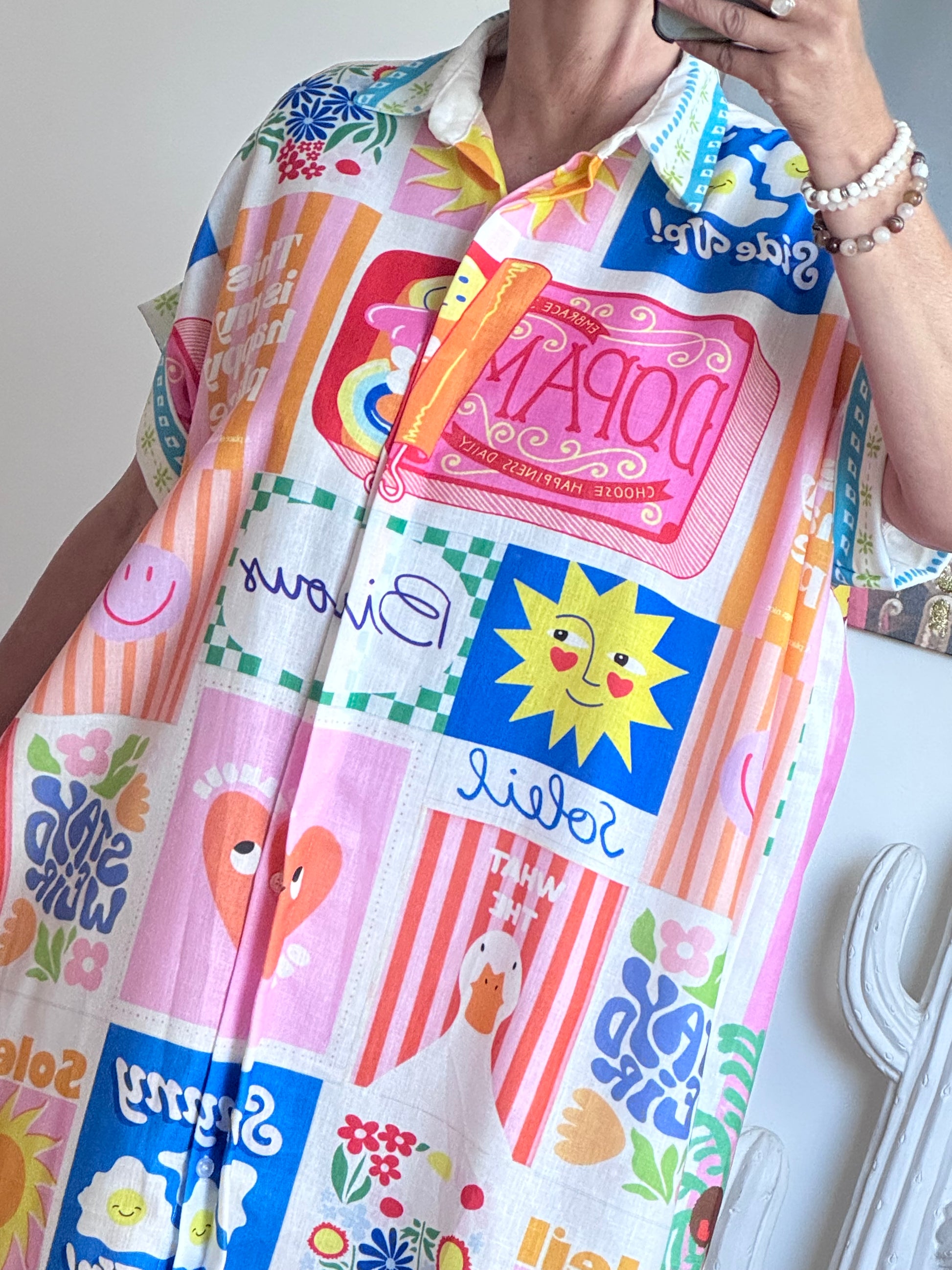 Robe chemise multicolore TU 38/48