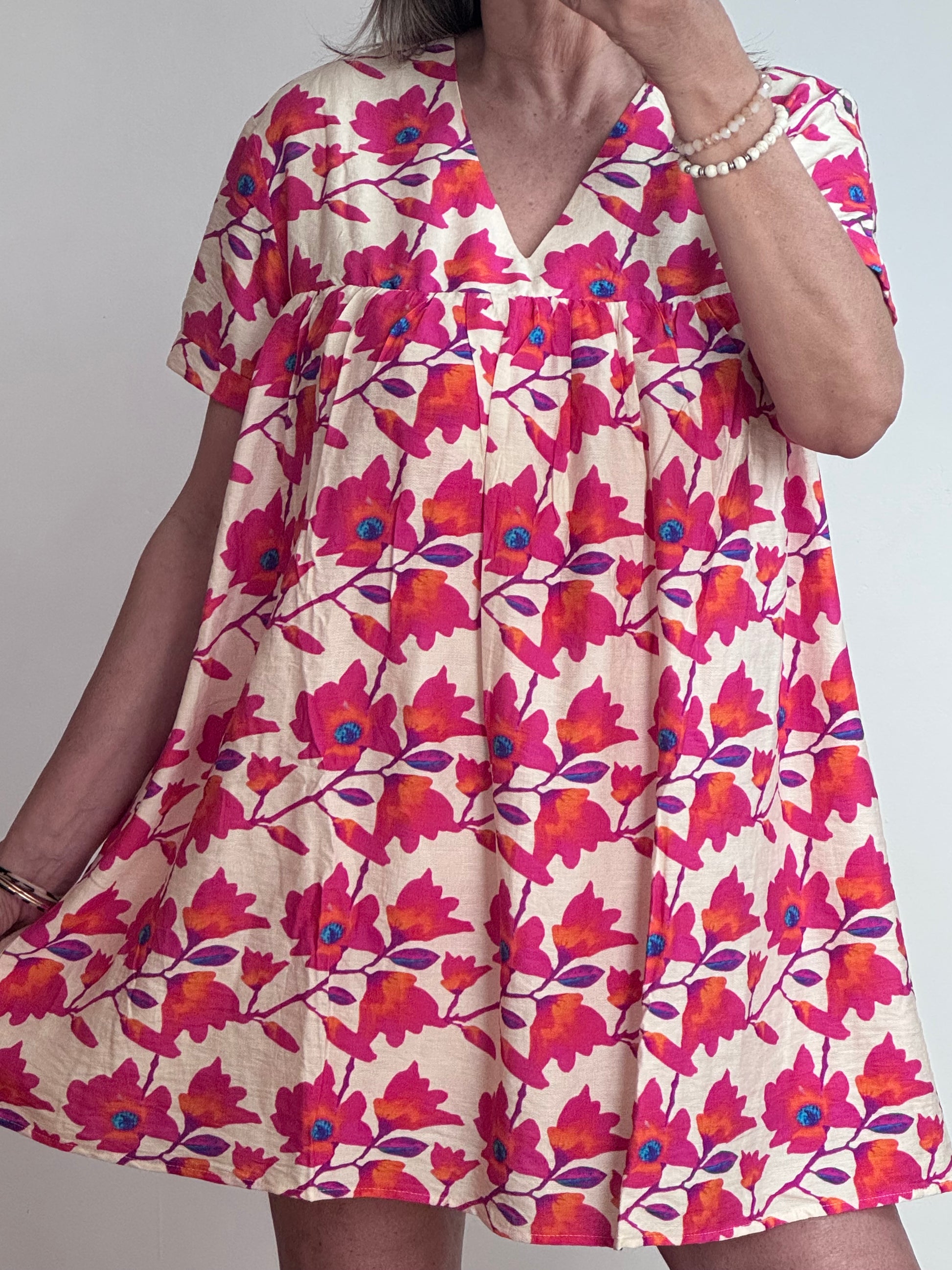 Robe shorty floral