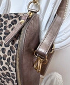 Sac banane cuir véritable Léo et irisé bronze + 2 sangles