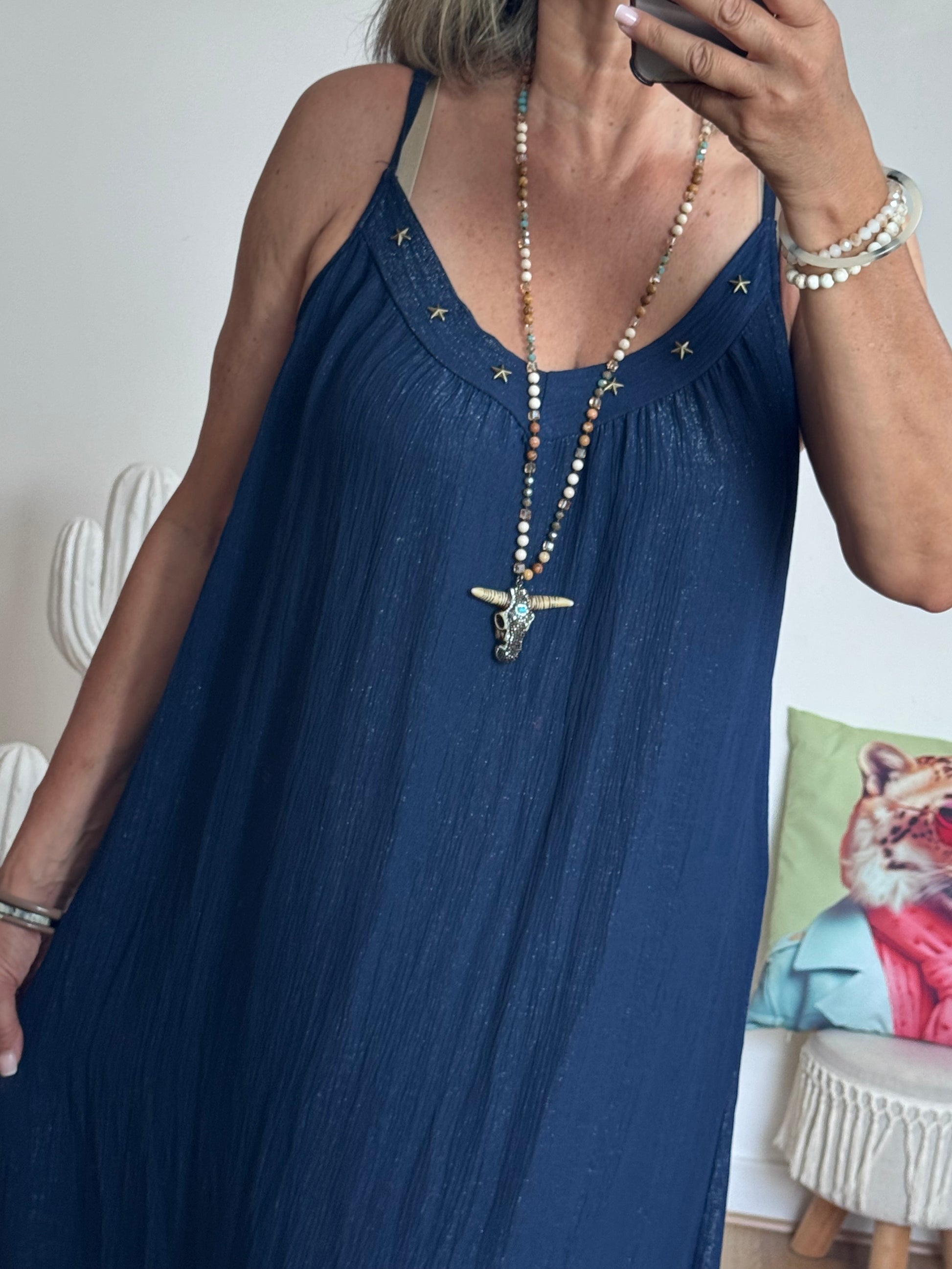 Robe d’été à bretelles marine