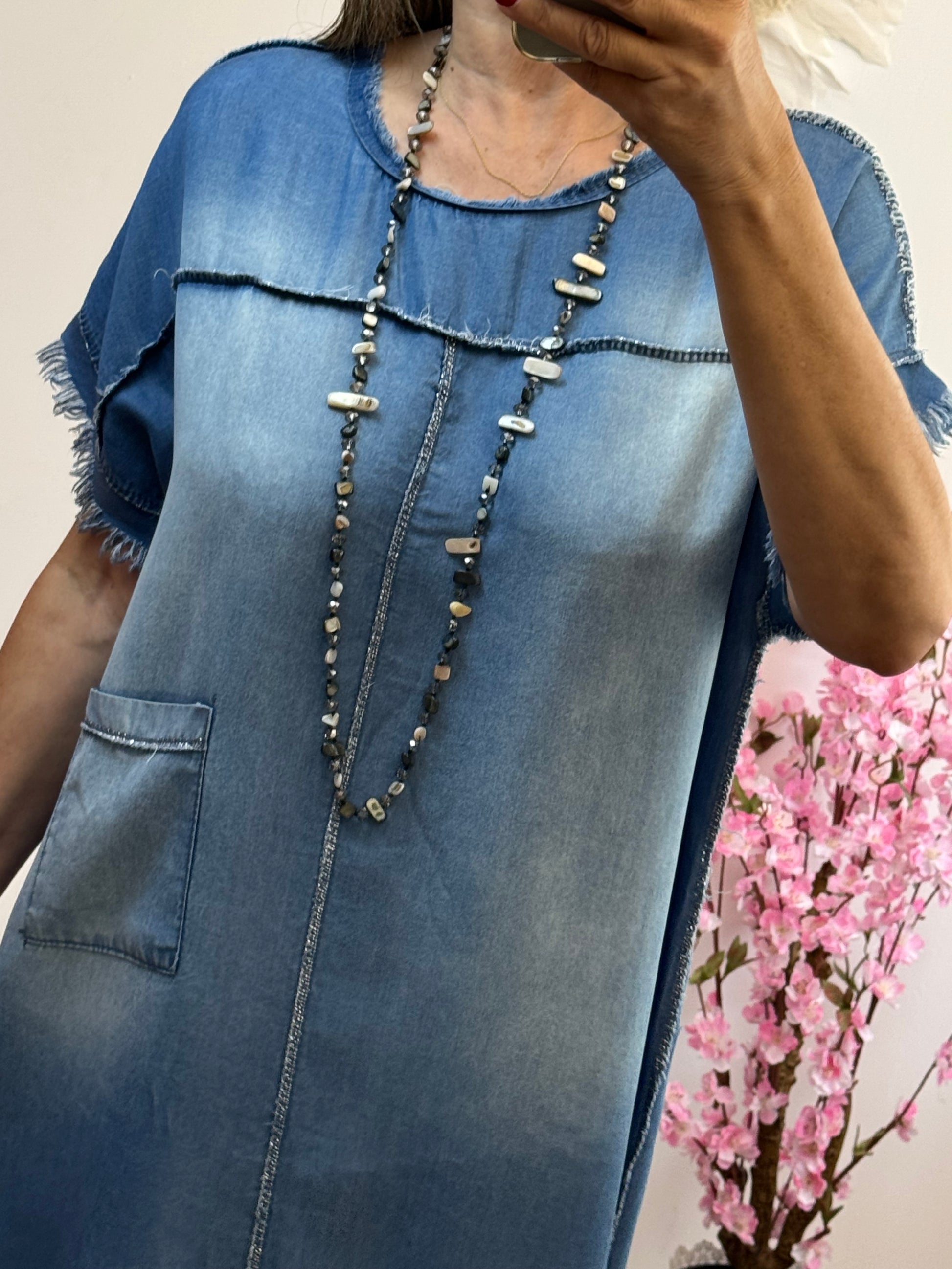 Robe en lyocell bleu denim