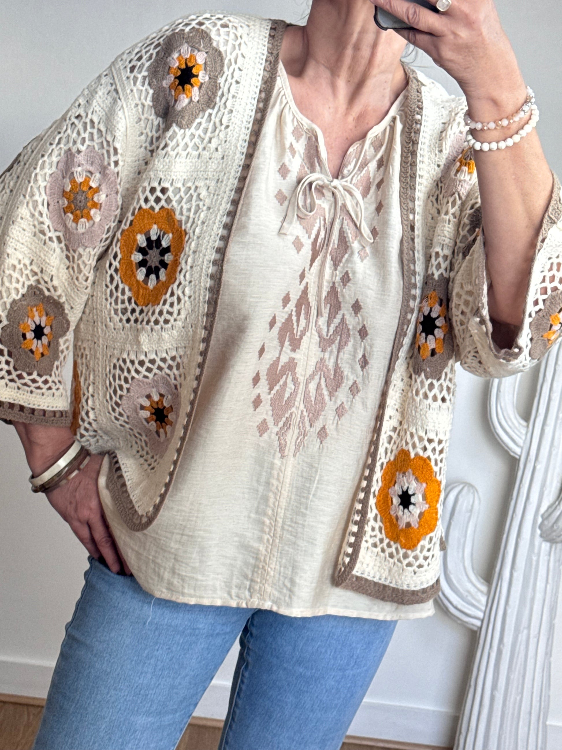Gilet boheme crochet