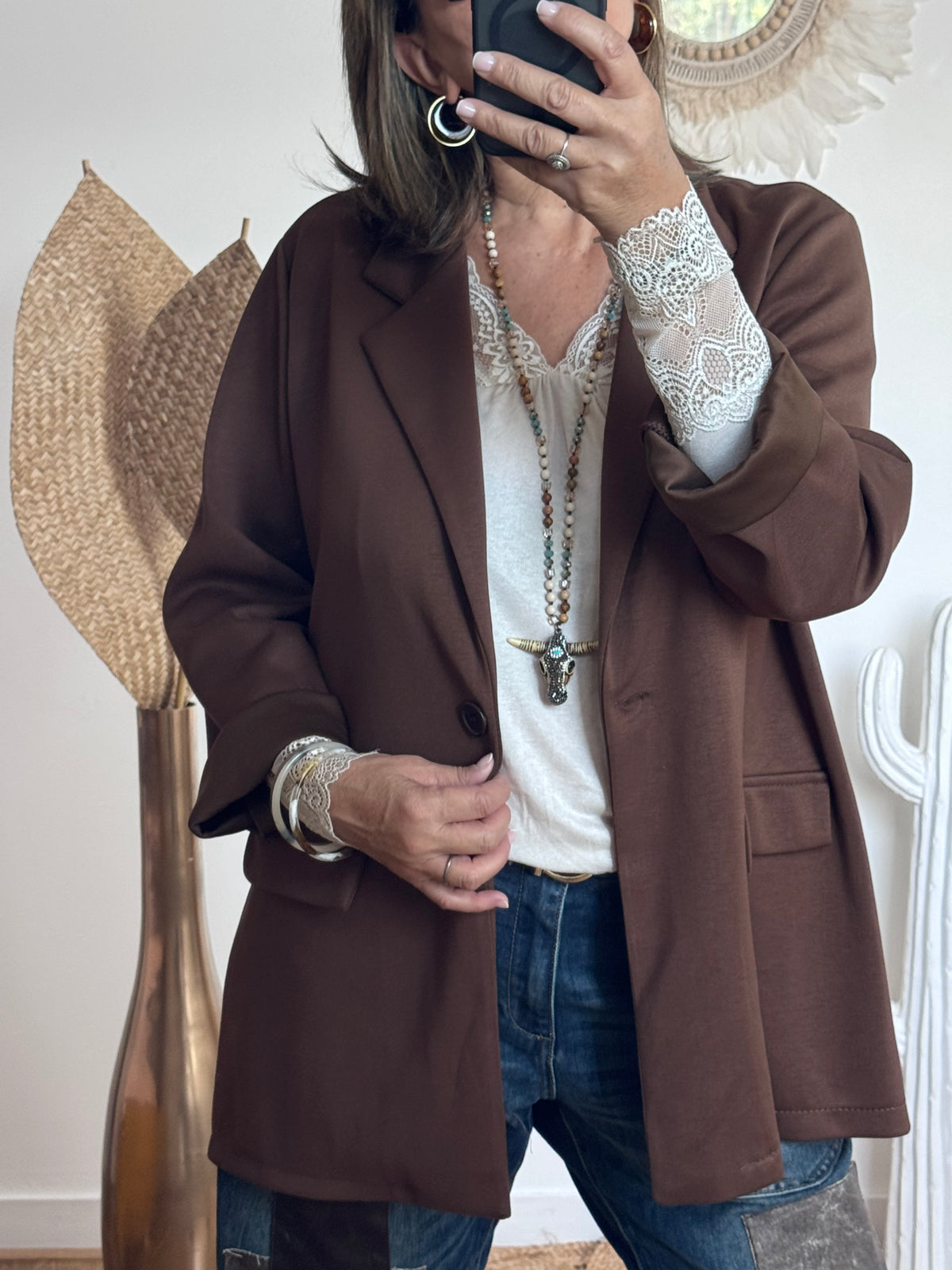 Veste blazer casuel marron TU 40/48