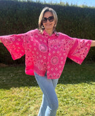Chemise oversize bandana fuchsia
