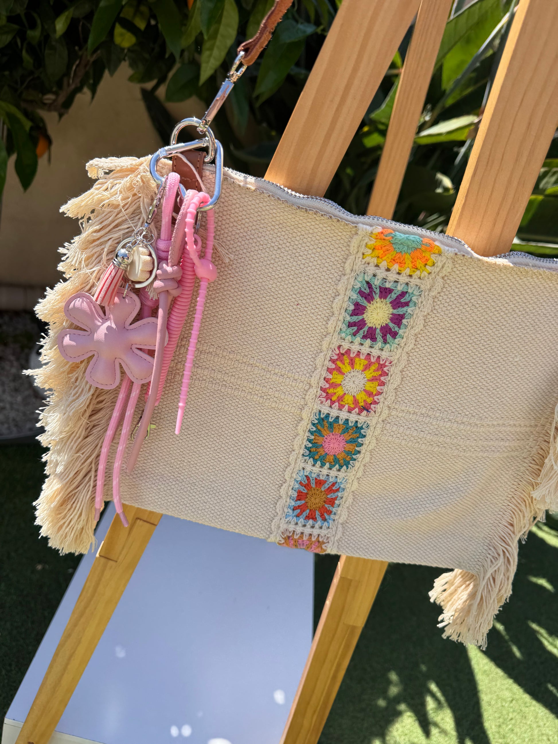 Sac bohème crochet crème