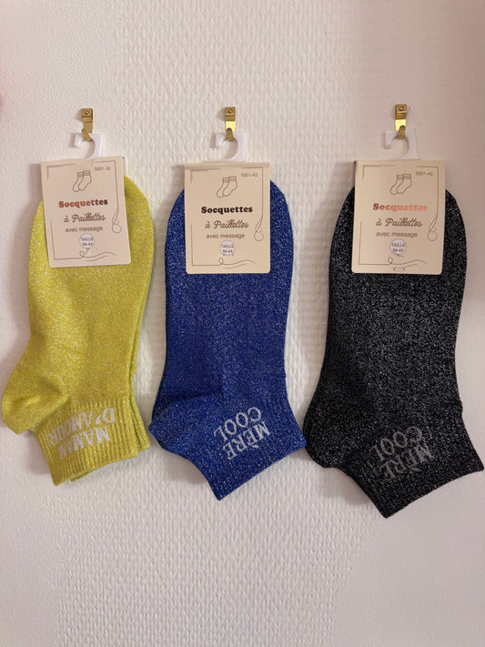 Socquettes pailletées mère cool et maman d’amour