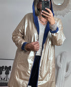 Veste coupe vent réversible marine /dorée