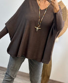 Pull Lucas oversize marron TU 44/54