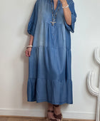 Robe boheme lyocell bleu foncé TU 44/50