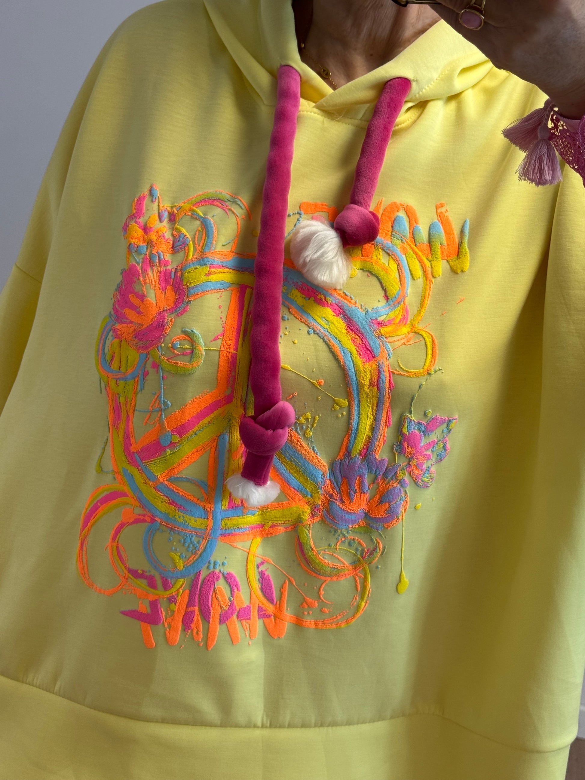 Sweat-shirt peace and love jaune TU 38/48