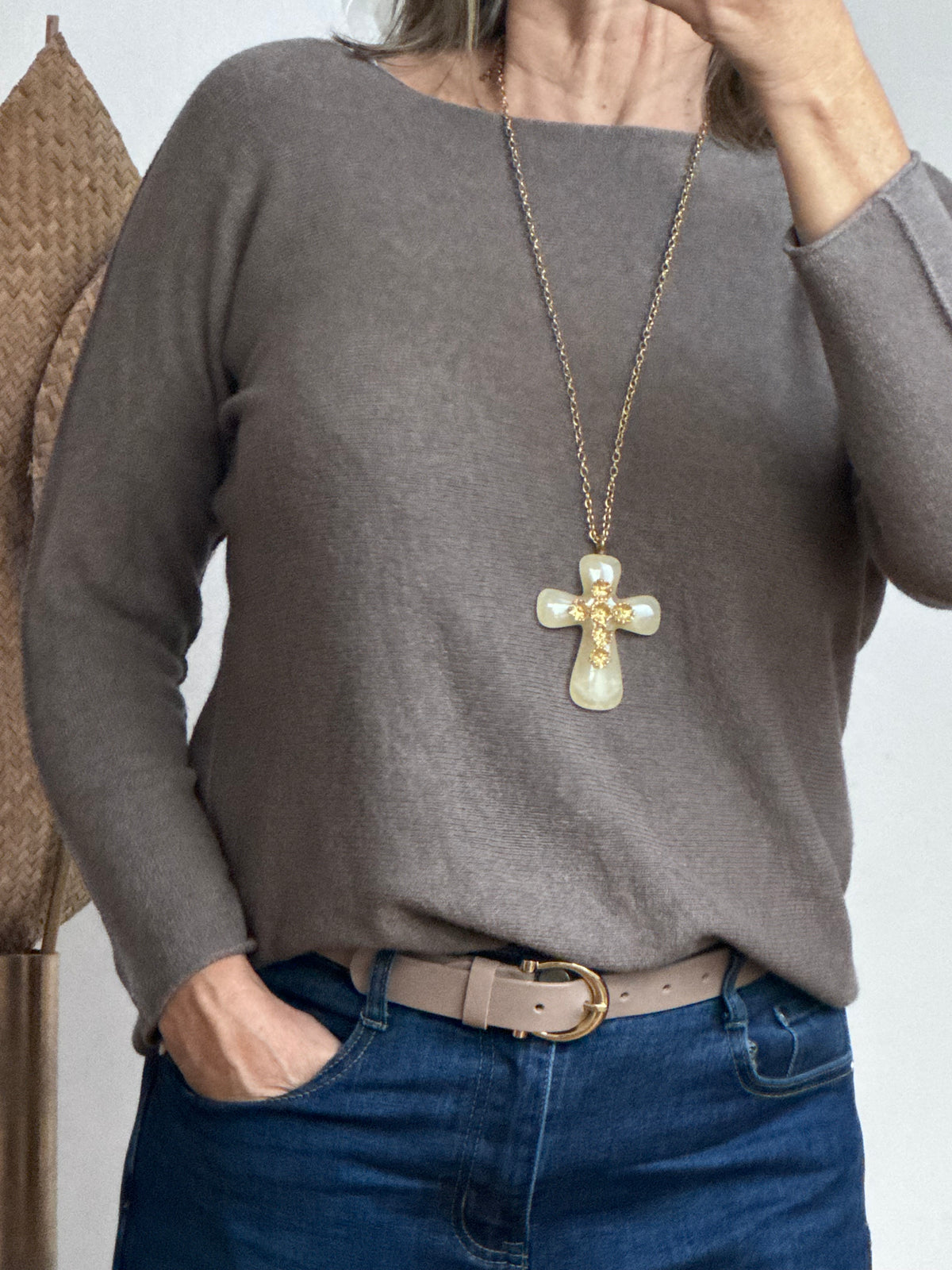 Pull maille col rond