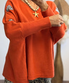 Pull oversize  Gaspard brique TU 44/52