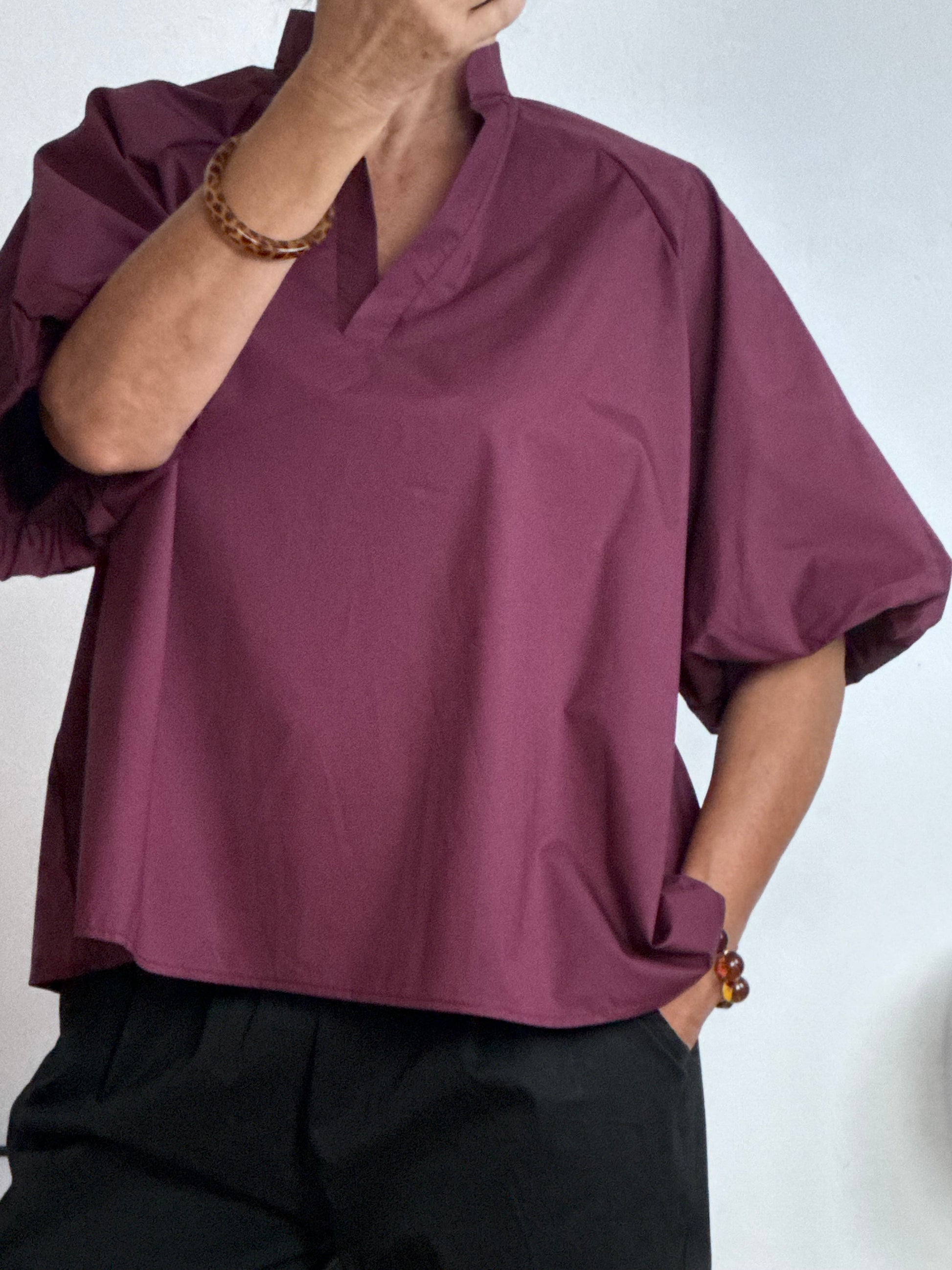 Blouse Yuna lie de vin TU 42/50