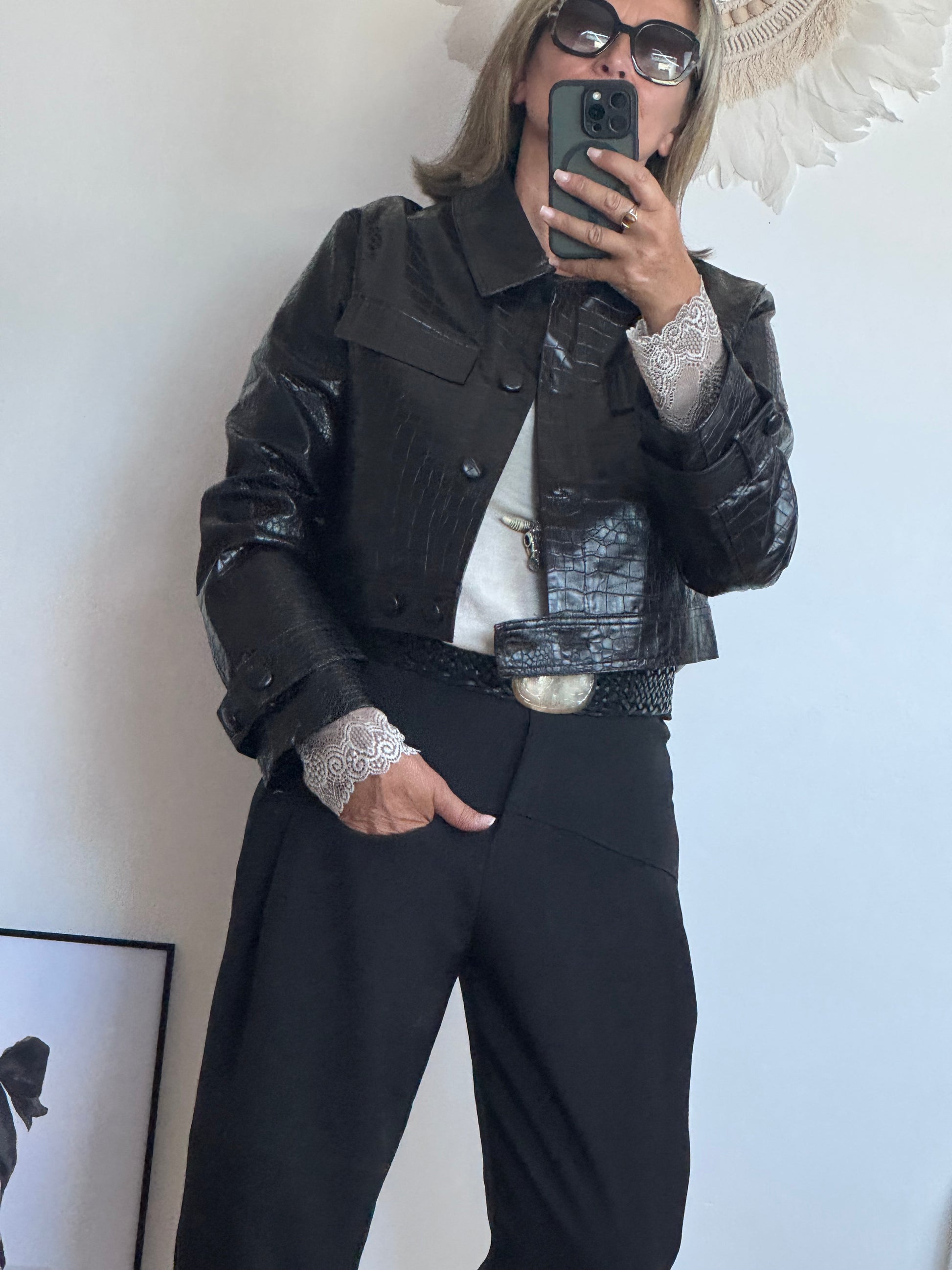Blouson similicuir croco TU 36/44