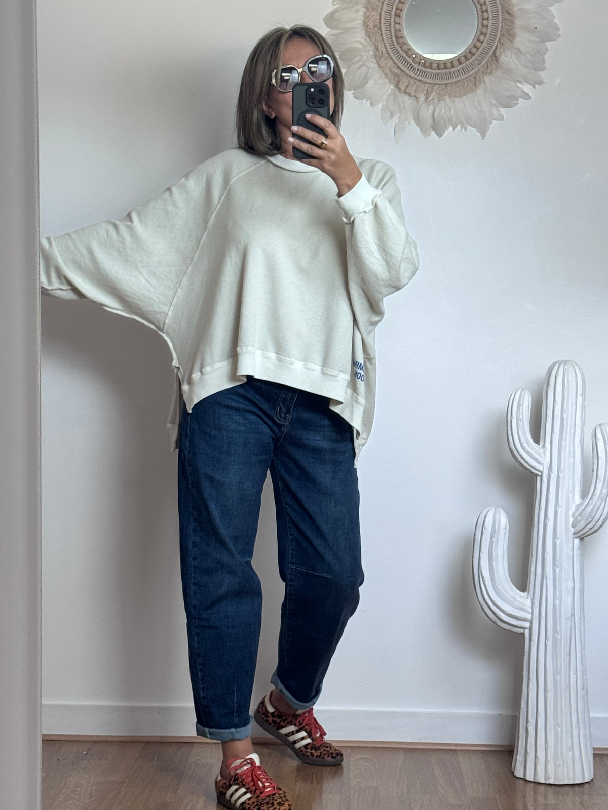 Jean barrel bleu denim