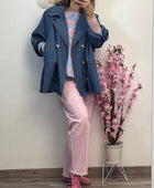 Jeans balloon rose pâle