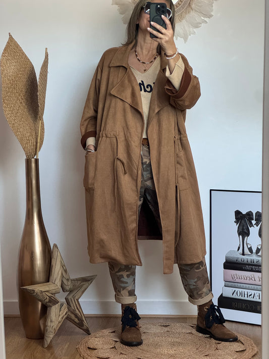 Manteau Arizona suédine camel