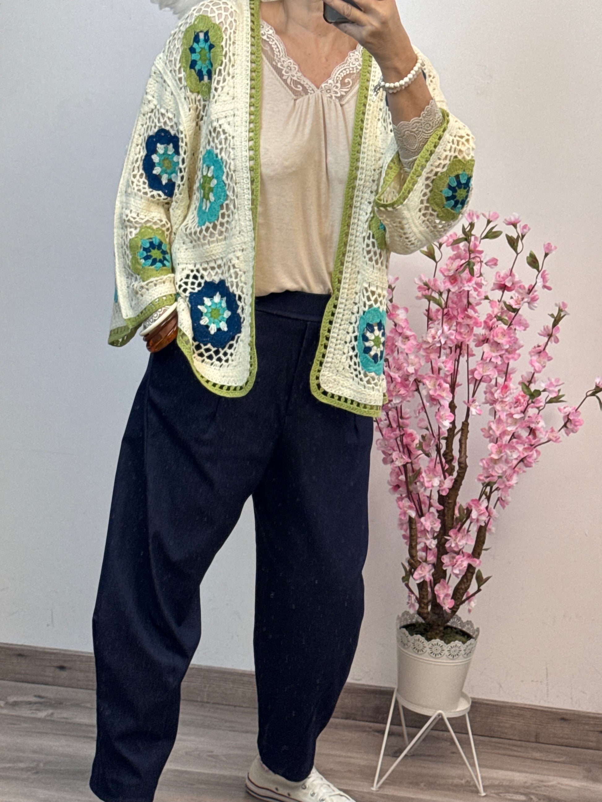 Gilet bohème fleurs TU 42/48