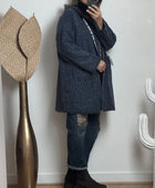 Manteau moumoute bleu